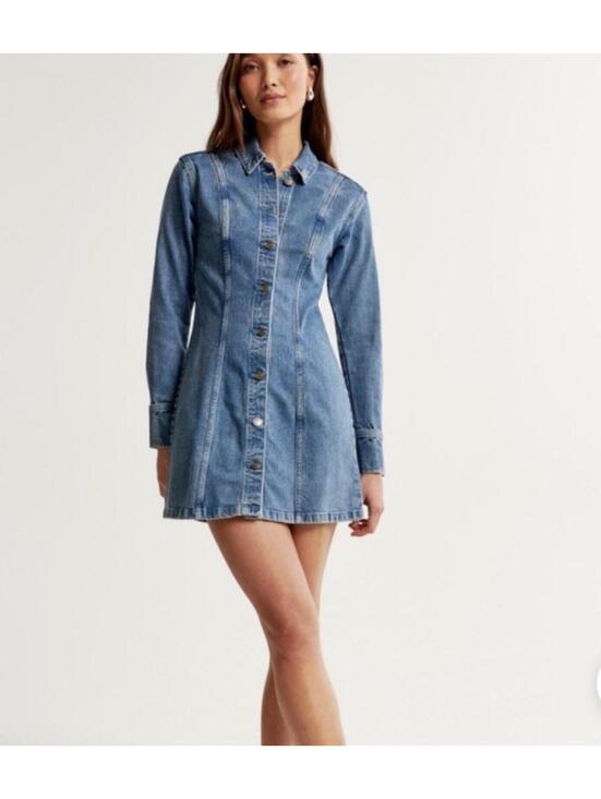 Abercrombie & Fitch Dresses & Skirts - New Abercrombie & Fitch Blue Denim Shirt Jean Dress Size Medium Tall